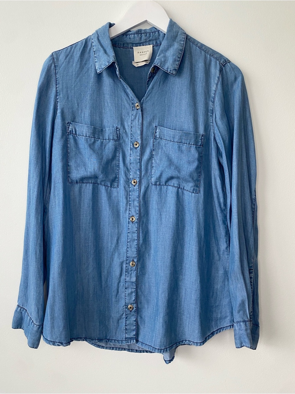 Denim Button-Up Lyocell Shirt
